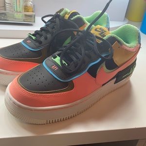 Nike Air Force 1 s, fuzzy on the inside, multiple color